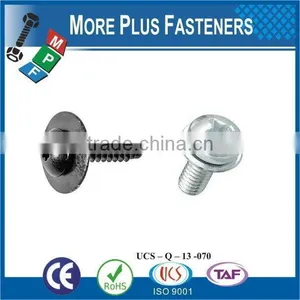 Taiwan M3 M12 M3-0.5 x 5mm DIN 7985 Phillips Drive Pan Head Grade A2 Stainless Steel Machine Screw With Hex Double Lock Washer thumbnail-6