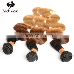 China Suppliers Black Rose Factory Price Ombre Colored Brazilian Hair Weave thumbnail-5