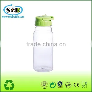 2016 New Style Portable Sports Plastic Drinking Water Bottle With Custom Logo and Straw thumbnail-1