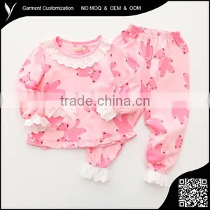 Home Dress Long Sleeve Print Cotton Children Pajamas thumbnail-2