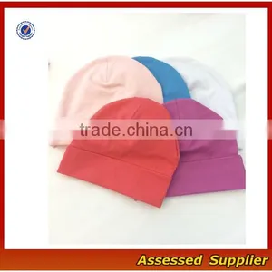 ZT1028 Soft 100%organic Cotton Infant Baby Hat/ Hospital Newborn Baby Solid Caps thumbnail-2