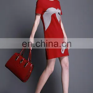 Short Sleeve Patch Embroidery Horse New Ladies Dress thumbnail-4