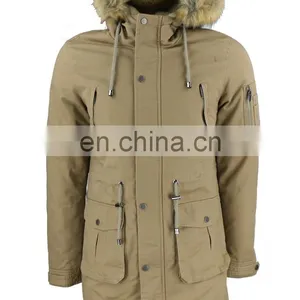 High Quality Cotton Parka With Detachable Hood Mens Parka Jacket thumbnail-3