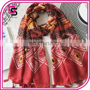 New Long Towel Fashion Tribal Print Tassel Spring Autumn Beach All-match Printing Scarf thumbnail-1