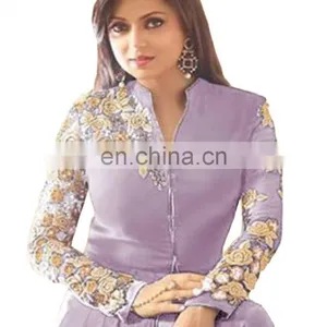 Women's Georgette Long Anrkali Style Salwar Kameez Designs 2018 (Semi Stitched) thumbnail-2