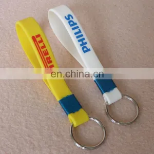High Quality Custom Logo Embossed Silicone Key Rings for Sale thumbnail-3