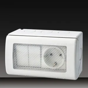 Waterproof Push Button Wall Switch Socket With Protected Cover thumbnail-4