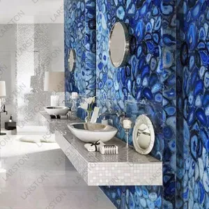 Grade A Luxury Wall Panels Purple Semi-precious Agate Stone Slabs for Hotel thumbnail-5