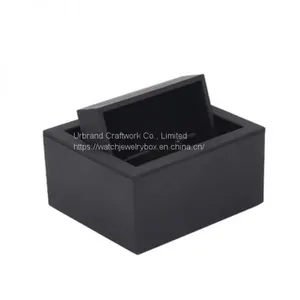 High Quality Black Clamshell Rotating Cufflinks Box Packaging Gift Box thumbnail-1