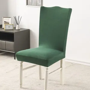 Burgundy Brushed Stretch Dining Room Chair Covers Soft Removable Dining Chair Slipcovers thumbnail-4