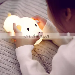 Sensor Touch Muti-colors Changing Rechargeable Kids'Silicone Puppy Beside Night Light Lamp thumbnail-5