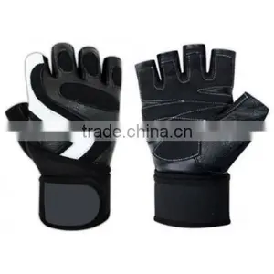 Weightlifting / Fitness Training Fancy Black Genuine Leather Gloves - Men / Women thumbnail-1