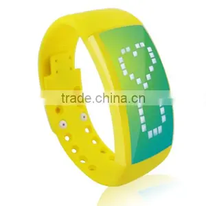 Multi-function Pedometer Watch 8GB USB Flash Drive Unisex LED Wristband Yellow thumbnail-1