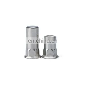 Factory Stock Metric Inch Size Open End Closed End Flat Countersunk Head Knurled Nut Rivet Nut m2 m4 m5 m6 m8 ss Nut thumbnail-3