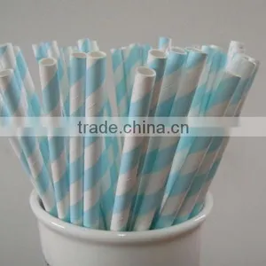 Powder Blue Striped Paper Straws for Baby Showers thumbnail-1