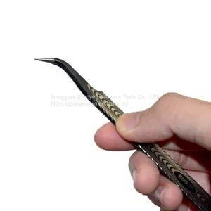 Tweezers Black Hardened Stainless Steel Straight Tip Tweezers Straight Tip Curved Tip Repair Tool Tweezers With Texture No. 15 Tweezers thumbnail-5
