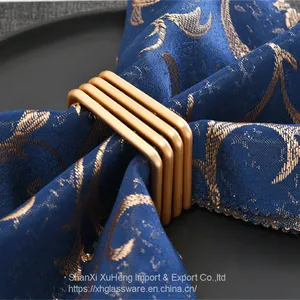 Factory Cheap Wholesale Wedding Gold Spiral Square Napkin Ring thumbnail-3