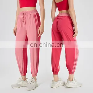 New Arrival Quick Dry Color Blocking Pocket Gym Pants Women Drawstring Elastic Workout Fitness Training&jogging Sports Wear thumbnail-1