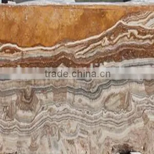 High Quality Polished Brown Tiger Onyx Marble Indoor Decorative Stone thumbnail-5