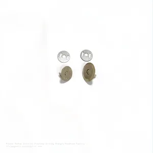 18MM Rolled Nickel Color Embossed Disc-shaped Magnetic Button thumbnail-2