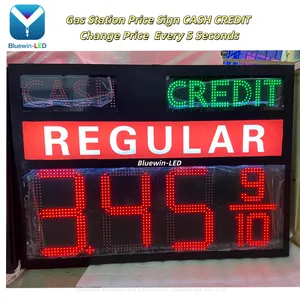 Electronic LED Gas Petrol Station Price Display for Outdoor Use, Double-sided, With Digital Display for Cash and Credit Cards thumbnail-2