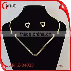 Fashion Jewelry Diamond Heart Shape African Beads Jewelry Set Supplier's Choice thumbnail-1