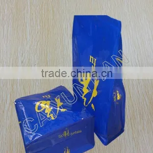 Coffee Bags With Valve Tin Tie Aluminum Stand up Coffee Pouch Eight-side Sealing Zipper Pouches thumbnail-4