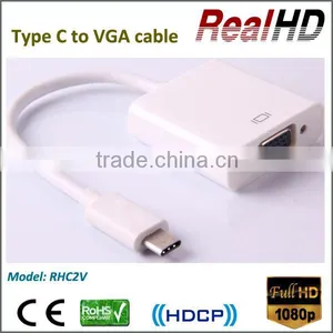 Top Seller 1080p TYPE C Mini USB3.0 to VGA Cable Adapter for Computer/smart Phone thumbnail-1