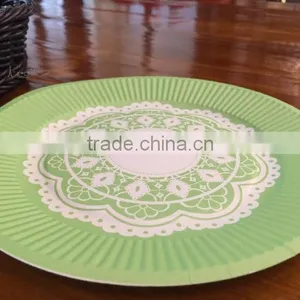 New Products 2015 Lace Pattern Party Theme Round Paper Plates for Party Supplies thumbnail-1
