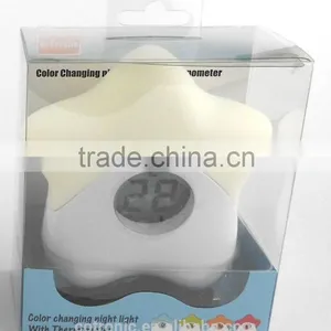 EN71-1-2-3 Approval Star Shape Room Thermometer Temperature Displayer LED Color Changing Night Light Lamp for Babies Kids thumbnail-5
