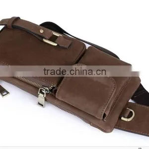 Saddle Leather Men Waist Chest Bag Running Belt Bag Running Fanny Pack thumbnail-5
