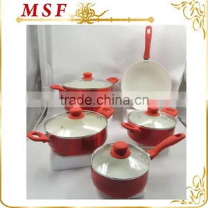 MSF-6696 Color Changing Painting Exterior 10pcs Pressing Aluminum Cookware Set Healthy Ceramic Coating Interior thumbnail-2