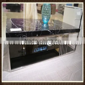 Black Marquina Marble Inlay Table Top thumbnail-1