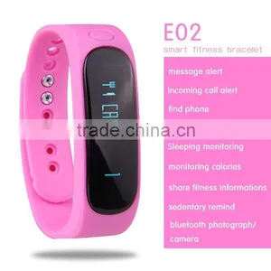 2015 Newest & Hot Selling Bracelet Smart Band E02 Compatible With Ios 0.84 Inch OLED Fitness Wristband thumbnail-1