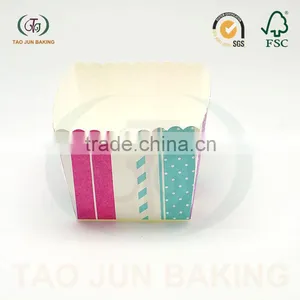 Square Shaped Cupcake Liners Cups Paper Baking Cups for Cake thumbnail-1