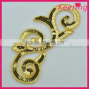 Cheap Handmade Gold Beads Appliques for Belt WRAB-003 thumbnail-1