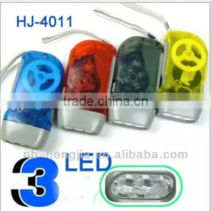 Hand Pressure Dynamo Flashlight Torch 3 Led Emergency Flashligh Light thumbnail-1