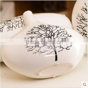 Jingdezhen Factory Made White Ceramic Flower Vase With 3 Pics a Set thumbnail-2