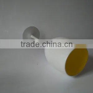 White Outside Yellow Inside Drinking Glass Goblet Cups White Colored Glass Cup Drinking Wine Tall Stem Colored Goblet Glasses thumbnail-3