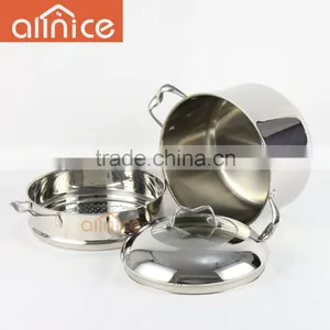 Allnice 6 Quart Pot Cookware With Pasta Insert and Lid, 18/10 Heavy Gauge Stainless Steel, Silver, Dishwasher Safe thumbnail-3
