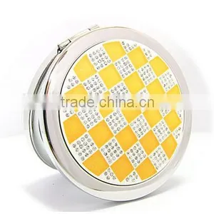 2015 Fashion Design Crystal Lattice Metal Pocket Mirror Flexible Pocket Mirror thumbnail-1