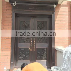 2016 Hotsale Classic Luxury Villa Design Exterior Security Bronze Copper Door From China Supplier Quality Choice thumbnail-5