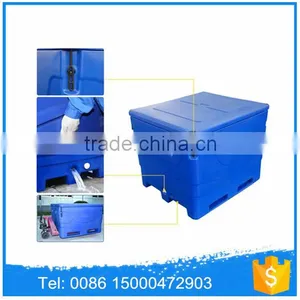 Rotational Molded Plastic Insulated Container 1000L for Fish, PE Plastic Fish Box With Insulation Material thumbnail-3