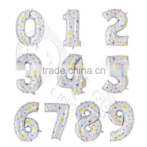 Blue Pink Self Inflatable Number Balloon Foil 40" Helium thumbnail-5