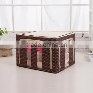 Flower Durable Oxford Fabric Foldable Steel Shelf Lidded Storage Box thumbnail-2
