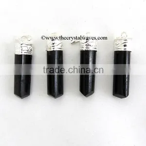 Black Tourmaline Pencil Capped Pendant thumbnail-1