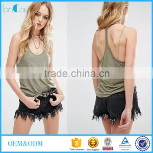 China Wholesale Women Clothes Tops Fashion Spaghetti Strap Tank Top thumbnail-1