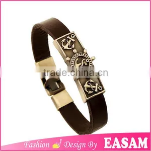 New Design Mens Leather Anchor Bracelet/anchor Bracelet Men Quality Choice thumbnail-1