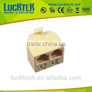 SINGLE PLUG TO DUAL US JACK TELEPHONE COUPLER thumbnail-1