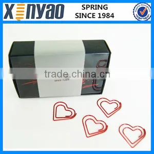 Hight Quality Promotional Gifts With Paper Box Custom Logo Metal Red Heart Shape Paper Clips thumbnail-1